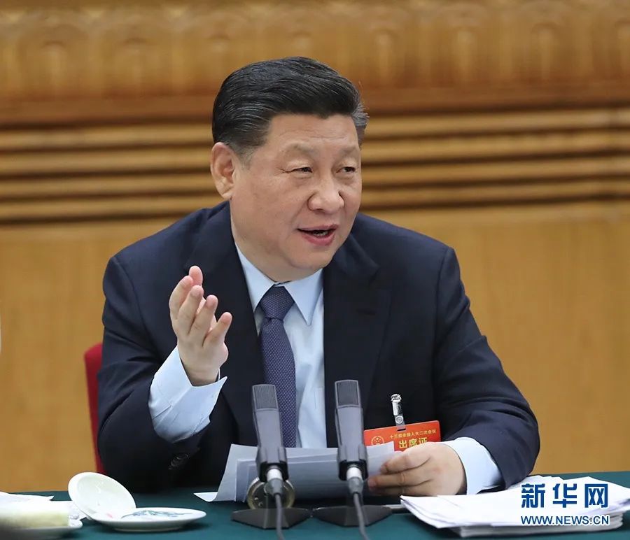 2019年3月7日，習(xí)近平參加十三屆全國人大二次會(huì)議甘肅代表團(tuán)的審議。新華社記者 鞠鵬 攝